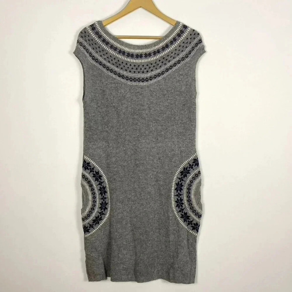 Cache Fair Isle Lambs wool Sweater Dress - Picture 1 of 11